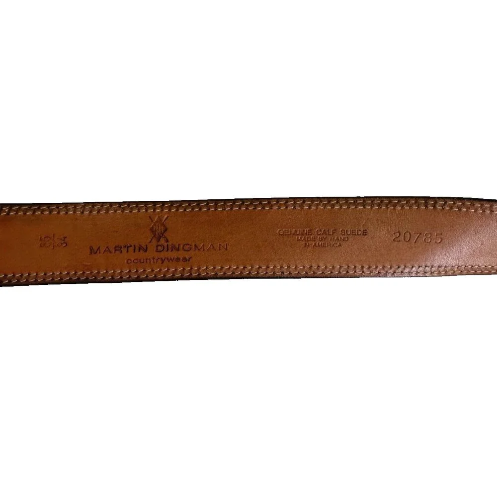Martin Dingman Hand Crafted USA Blue Calf Suede Belt Countrywear Size 85 34